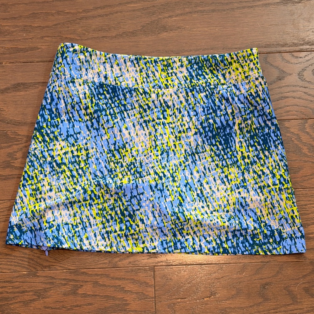 Jude Connally Morgan Skort Mid Rise Jude Cloth Blue Green Print Size XS - Picture 3 of 9